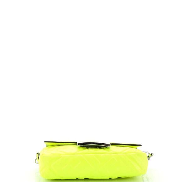Fendi Baguette NM Bag Zucca Embossed Leather Mini Green - Picture 4 of 7